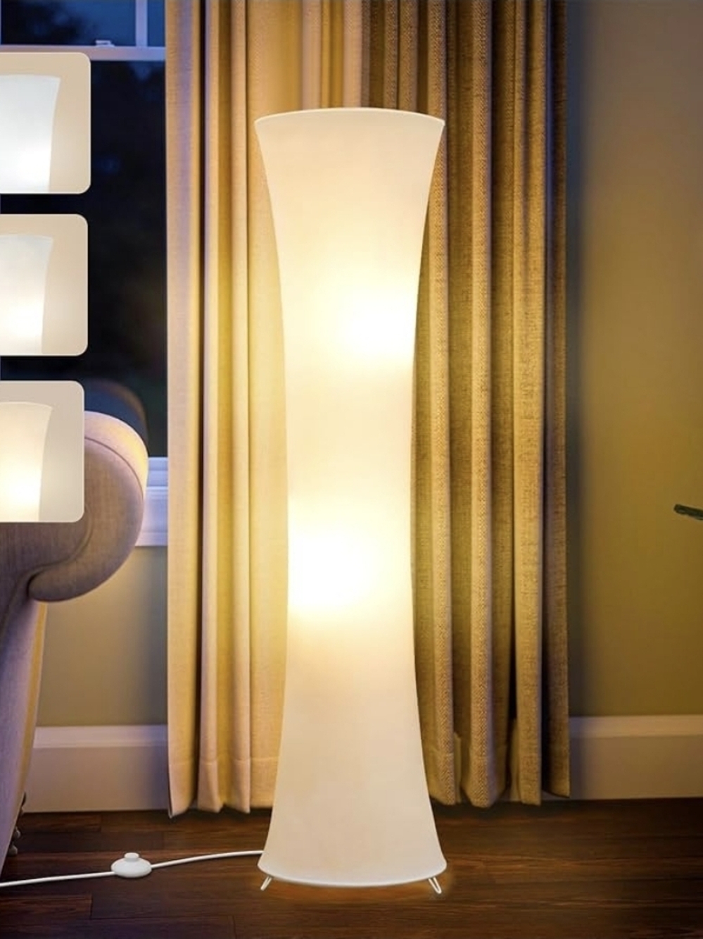 Generic White Floor Lamp - Warm White Glow